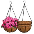 thumbnail image 1 of Cesta colgante ZeediX, paquete de 3 unidades, 30 cm, metal con forro de fibra de coco, 1 of 8
