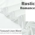 thumbnail image 3 of Curtainking Linen Curtains White Curtains with Lace Trim for Living Room 63 Inch Long Rustic Farmhouse Curtains Rod Pocket Semi Sheer Light Filtering Drapes Bedroom Window Curtain 2 Panels, 3 of 8