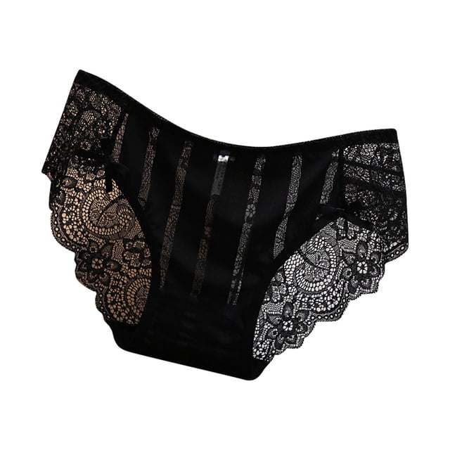 Braguitas de encaje sin marcas para mujer, cintura baja, entrepierna de algodón suave como la seda, tallas M-L con cintura/longitud, ropa interior transpirable para el día a día