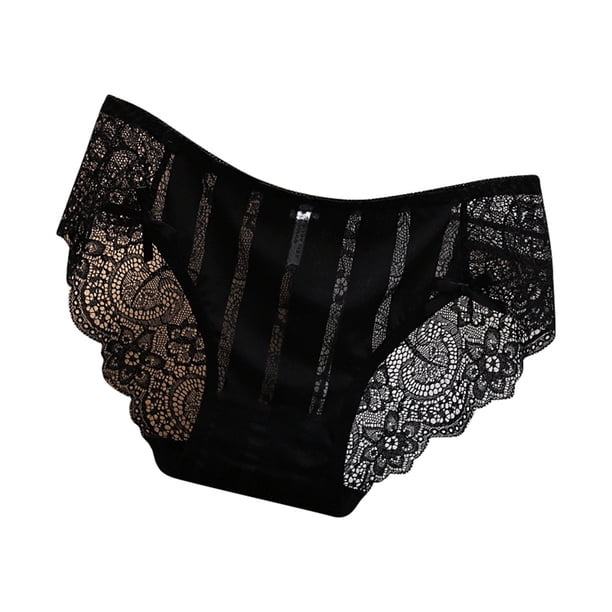 Braguitas de encaje sin marcas para mujer, cintura baja, entrepierna de algodón suave como la seda, tallas M-L con cintura/longitud, ropa interior transpirable para el día a día