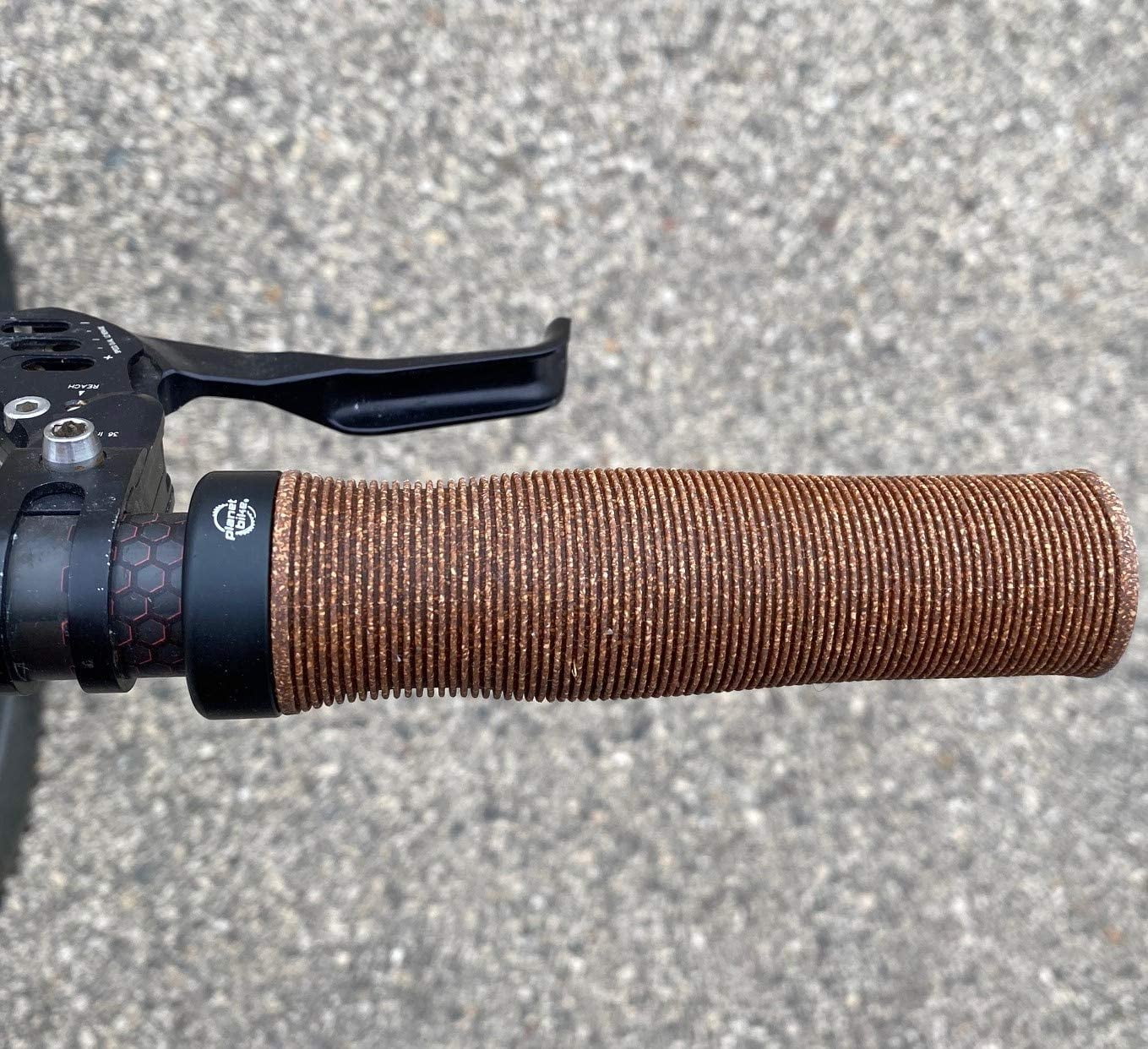 Planet Bike Happy Hands Dura Cork Grips - Ergonomic Bike Handlebar Grips With Hex Wrench, Cork/Rubber Blend