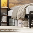 thumbnail image 3 of VEANERWOOD Full Size Bed Frame with 3-Tier Storage Shelves, 2 Drawers & Headboard, Metal Platform Bed with Charging Station & LED Lights, No Box Spring Needed, 3 of 8