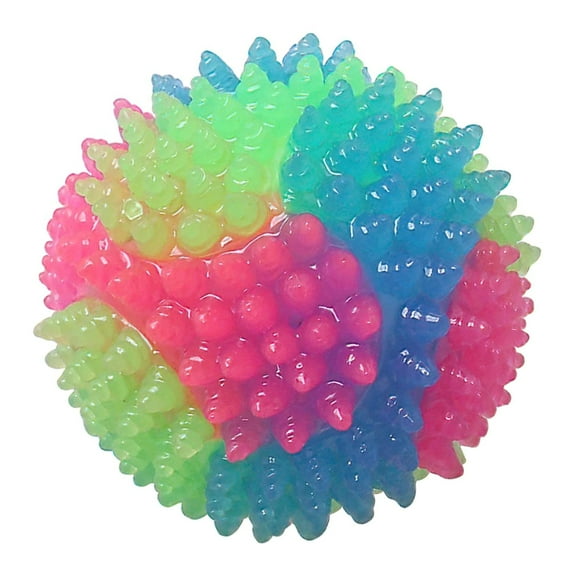 Dog Toys Flashing Elastic Spiky Rubber Balls for Small Medium & Large Dogs