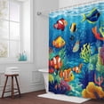 thumbnail image 3 of Ocean Tropical Bathroom Shower Curtain, Marine Life Colorful Clownfish Coral Seagrass Waterproof Washable Soft Bath Curtain for Bathtub Decor with 12 Hooks&Grommet, 60x72 Inch, 3 of 9