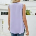 thumbnail image 5 of Timegard Tank Tops for Women V-Neck Lace Sleeveless Ruched Mesh Flowy Summer Beach Casual Loose Top, 5 of 5