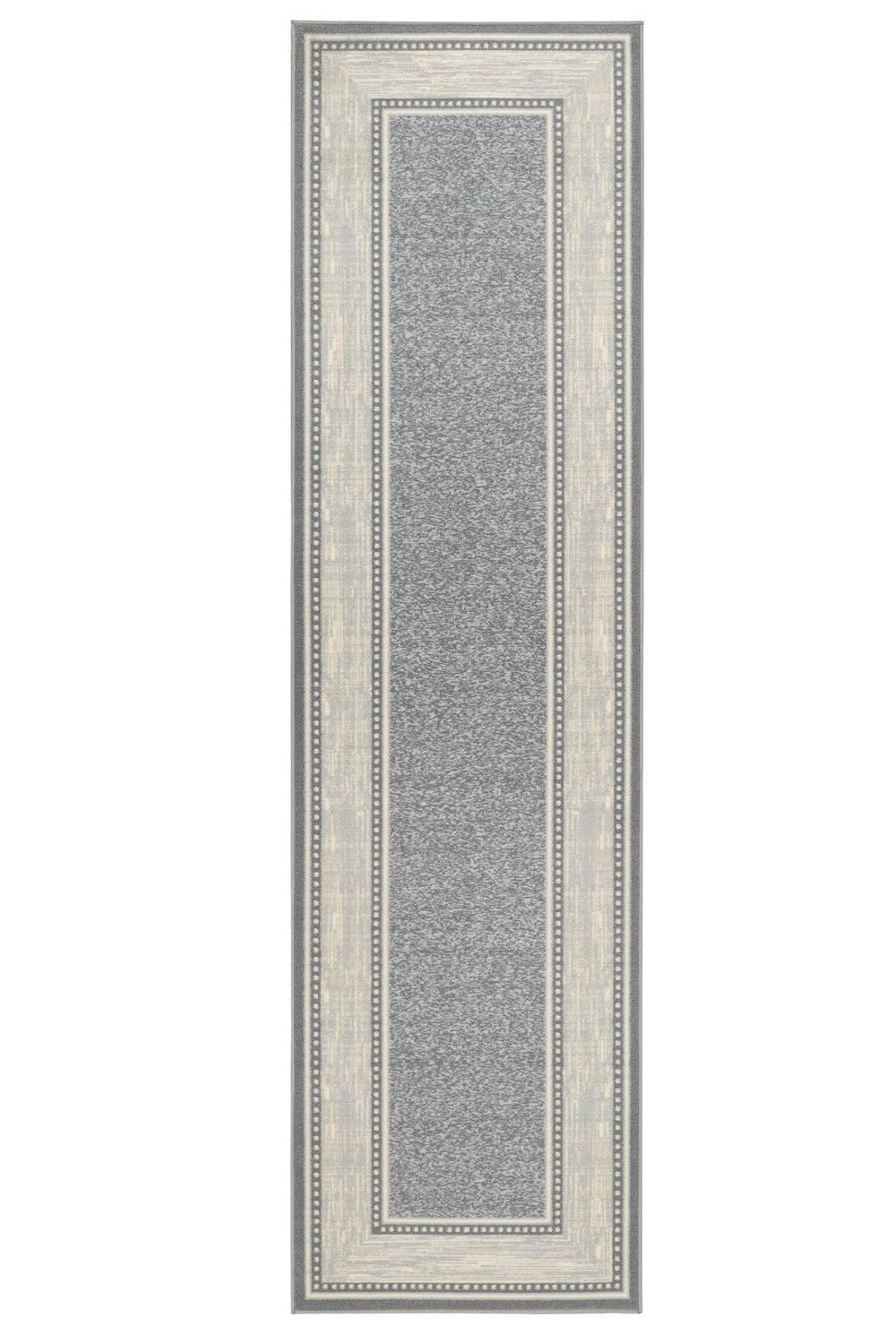 Tapis contemporain conception bordée à motif et à sous-couche en caoutchouc de la collection Ottohome