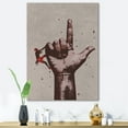 thumbnail image 2 of Designart ' Climber With Finger Pointing Up Sign ' Modern Canvas Wall Art Print, 2 of 4