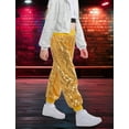 thumbnail image 3 of Happy Cherry Kids Sequin Jogger Elastic Waist Girls Sparkle Trousers Boys Shiny Hip Hop Pants Jazz Harem Dance Streetwear Outfits 11-12 Years Gold, 3 of 6