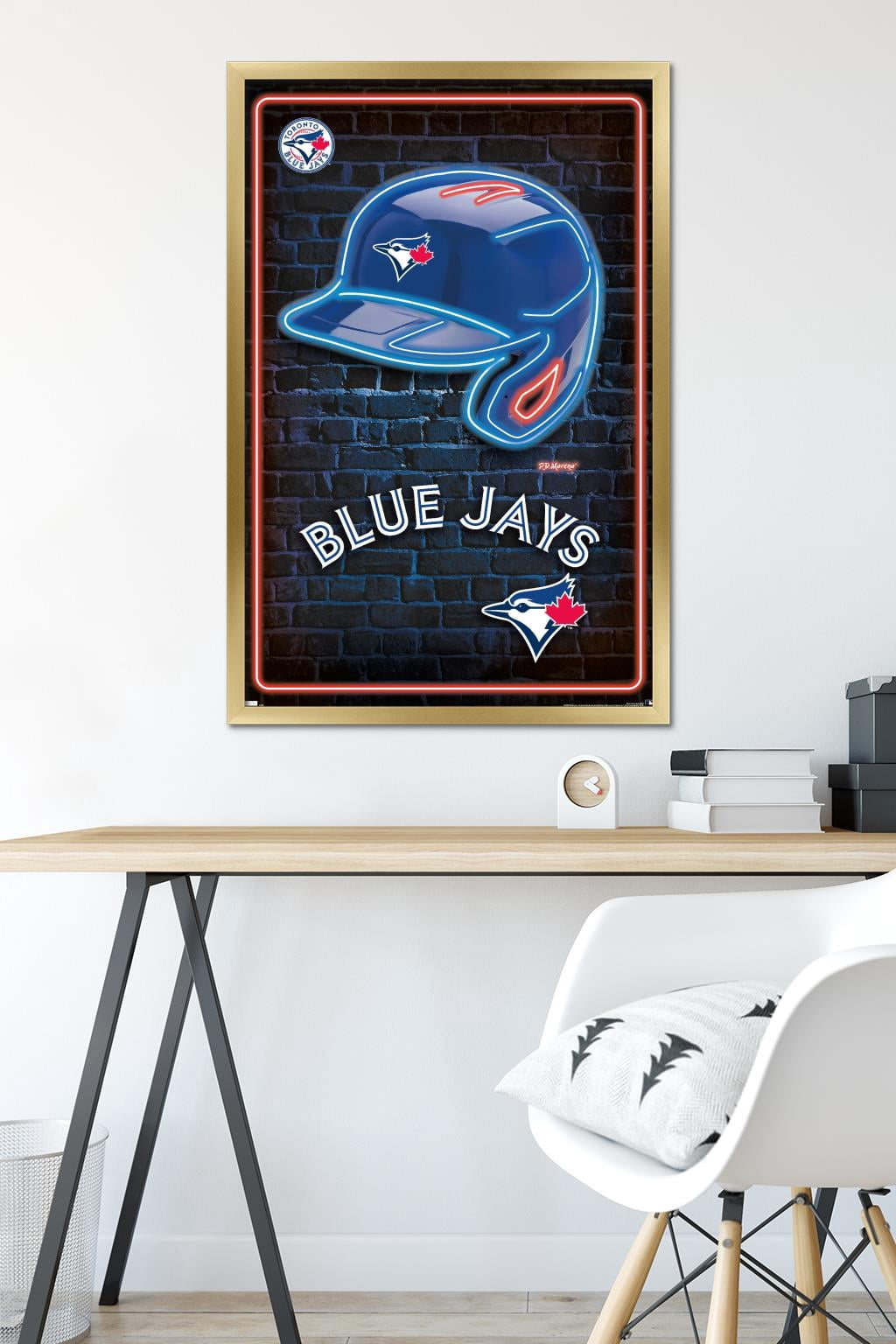 MLB Toronto Blue Jays - Neon Helmet 23 Wall Poster, 22.375" x 34" Framed