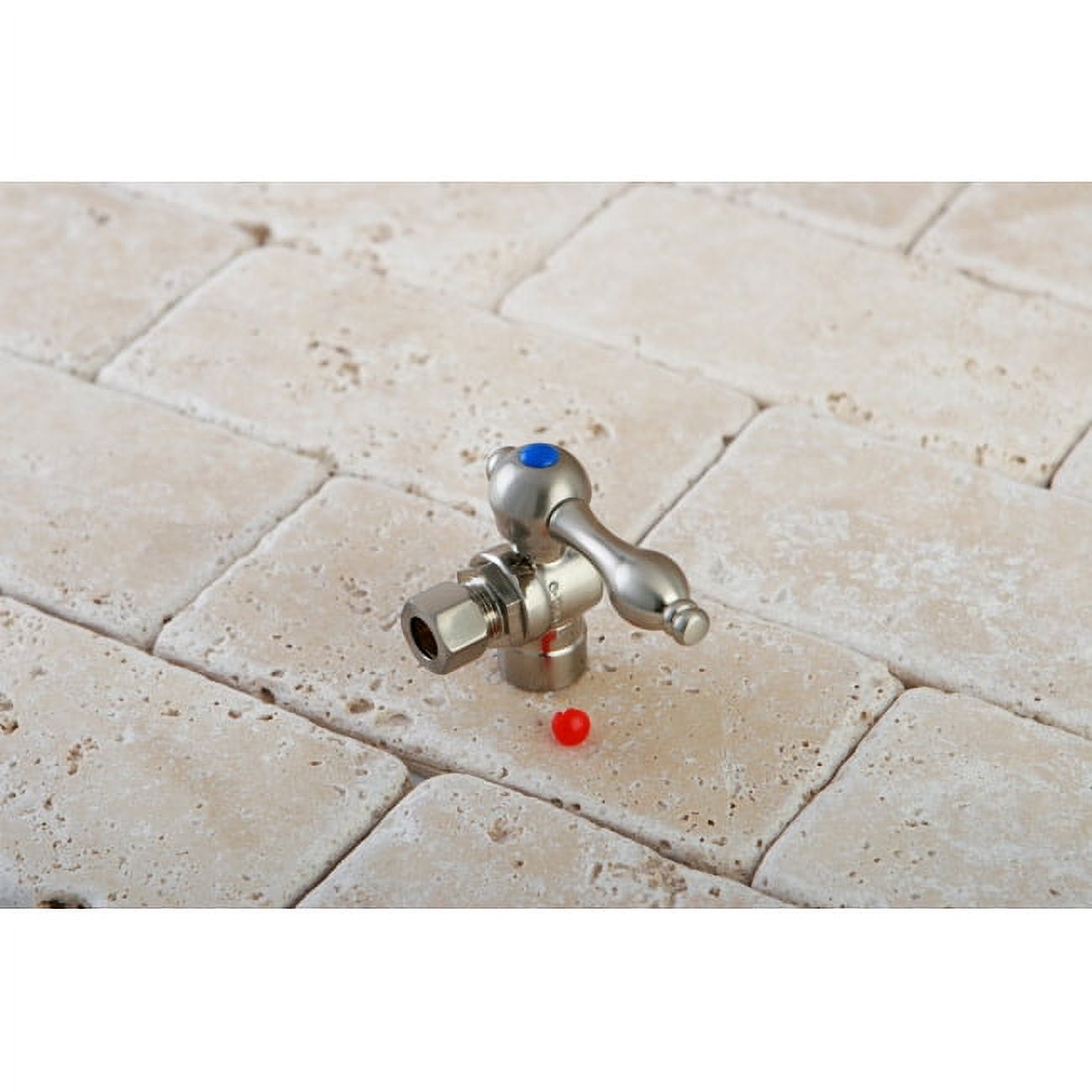 Kingston Brass CC43208 1/2" Sweat x 3/8" OD Comp Angle Stop Valve, Brushed Nickel