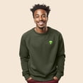 thumbnail image 3 of Dalix Alien Embroidered Fleece Crewneck Long Sleeve Sweatshirt Mens in Military Green XL X-Large, 3 of 5