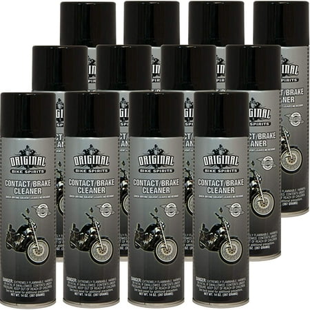 Original Bike Spirits Contact Brake Cleaner - 14 oz (Case of 12) - 1037667 - Quick Drying Solvent Leaves No Residue, Removes Grease, Oil and Road Grime
