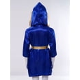thumbnail image 4 of Moggemol Robe de Boxe pour Garçons Robe Longue en Satin avec Capuche et Ceinture Tenue de Boxe Halloween Bleu Royal 10, 4 of 7