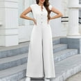thumbnail image 4 of fheaev Jumpsuits for Women Casual Summer 1 Piece Outfits Solid Color Sleeveless Wide Leg Pants Rompers with Pockets Clubwear Straight Leg Jumpsuit for Workwear, 4 of 8