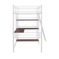 thumbnail image 4 of Twin Metal Bed Frame with Ladder and Safety Guard Rails, Loft Bed with Built-in-Desk and Three-Tier Shelves, Full-Length guardrails, Space-Saving Design, Storage Shelf, 4 of 7