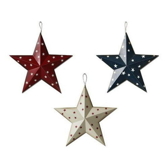 Attraction Design Home Americana Patriotic Barn 3D Stars Wall D cor (Set of 3)