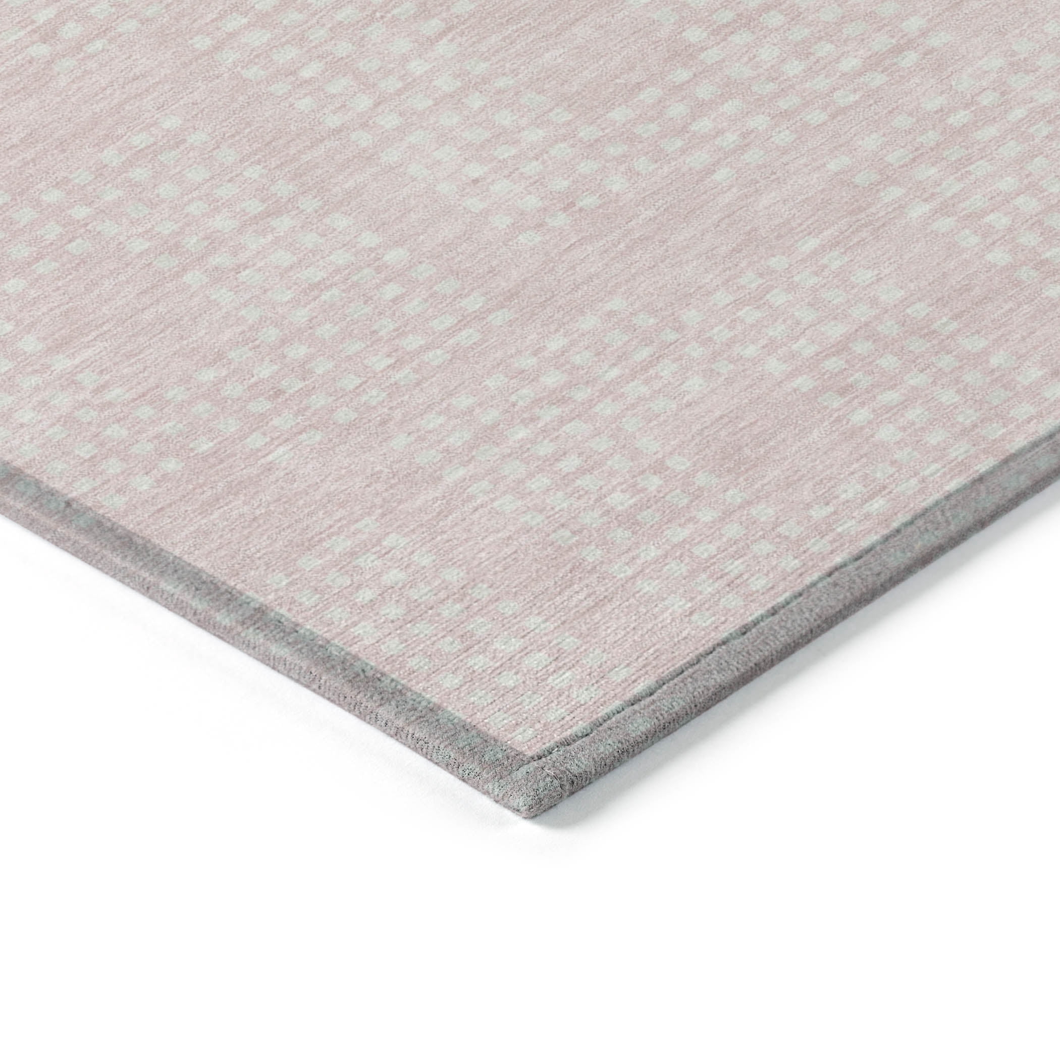 Addison Rugs Chantille Indoor/Outdoor Transitional Squares Pink Washable Rectangle Rug, 5' x 7'6"