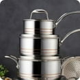 thumbnail image 3 of Lagostina Copper Core Pots and Pans, 5-Ply 11 Piece Stainless Steel Cookware Set, 3 of 8