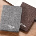 thumbnail image 5 of Men Wallet Slim Credit Card Cash Reciept Photo Holder Slots Pocket Wallet RFID Blocking Bifold Canvas Purse LightGrey, 5 of 5