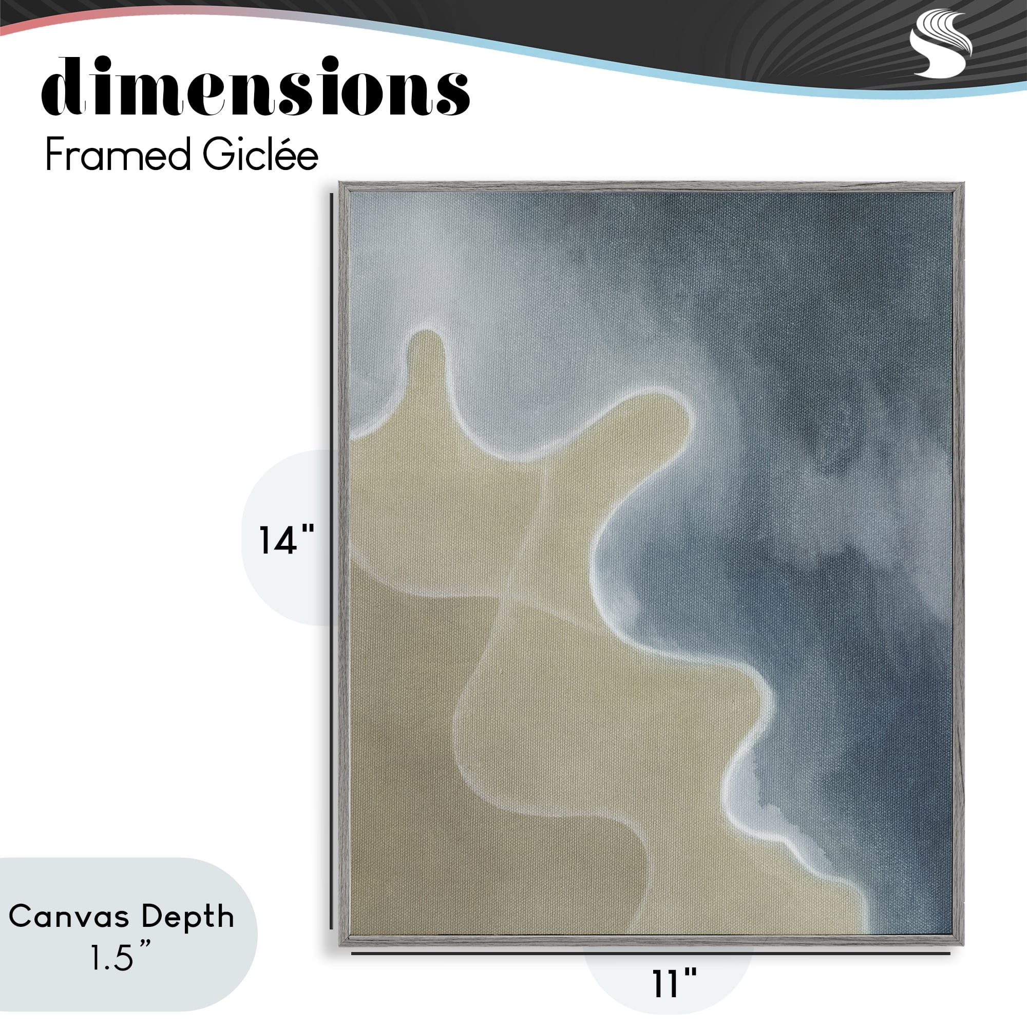 Stupell Industries Turning The Tides Contour Gray Framed Giclee Art, design by Grace Popp