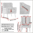 thumbnail image 5 of Furvclv Upholstered Fabric Accent Chair, Mid-Century Modern Armchair With High Back And Cushion, Solid Wood Legs Supports, For Bedroom Living Reading Room Office, 5 of 9