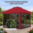 thumbnail image 6 of EAGLE PEAK 13 x 13 ft Pop-Up Gazebo Tent Instant w/ Mosquito Netting，Outdoor Gazebo Canopy Easy Set-up Folding Shelter (Red), 6 of 10