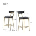 MidCentury Modern Gold Bar Stools Set of 2 Upholstered Counter