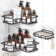 thumbnail image 1 of 3-Piece Corner Shower Caddy Adhesive Wall Mounted Shower Organizer with Soap Holder and 12 Hooks, Rustproof Corner Shower Shelves, No Drilling, 1 of 5