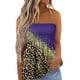 thumbnail image 1 of Gibobby Camiseta de tirantes sin mangas con estampado floral para mujer, cintura elástica plisada, sin espalda(Morado,G), 1 of 4