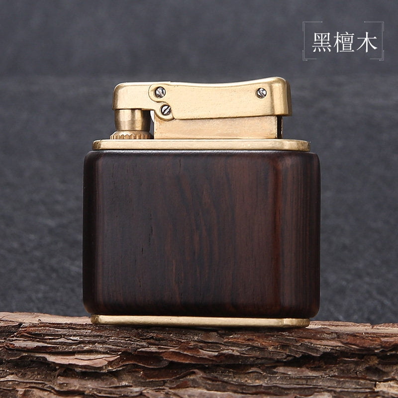 Kerosene lighter, Top Metal Pocket Lighter Daily Use, Sold Without Fuel.,SKU01018-黑檀木
