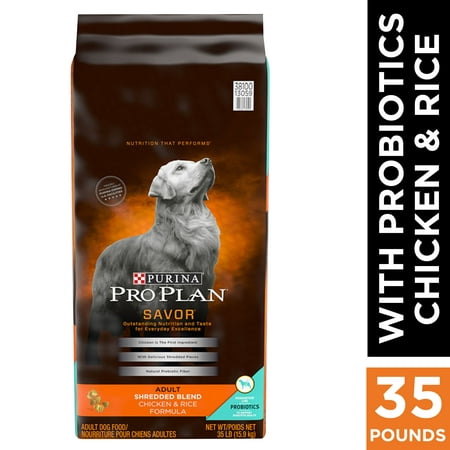 Purina Pro Plan With Probiotics Dry Dog Food, SAVOR Shredded Blend Chicken & Rice Formula - 35 lb. (Best Dog Food For Cheapest Price)
