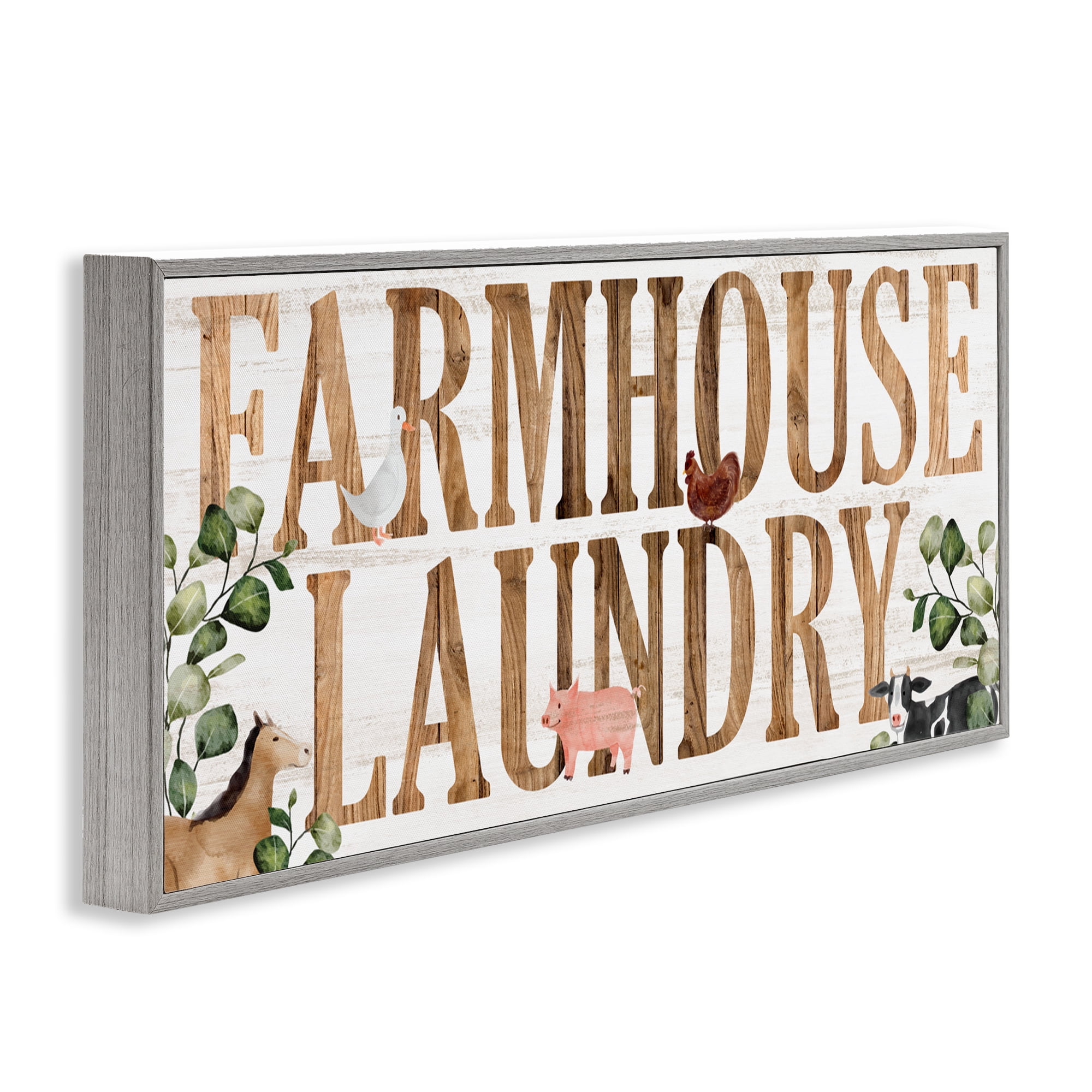 Rustic Farmhouse Laundry Gray Framed Giclee Art, design by Kim Allen
