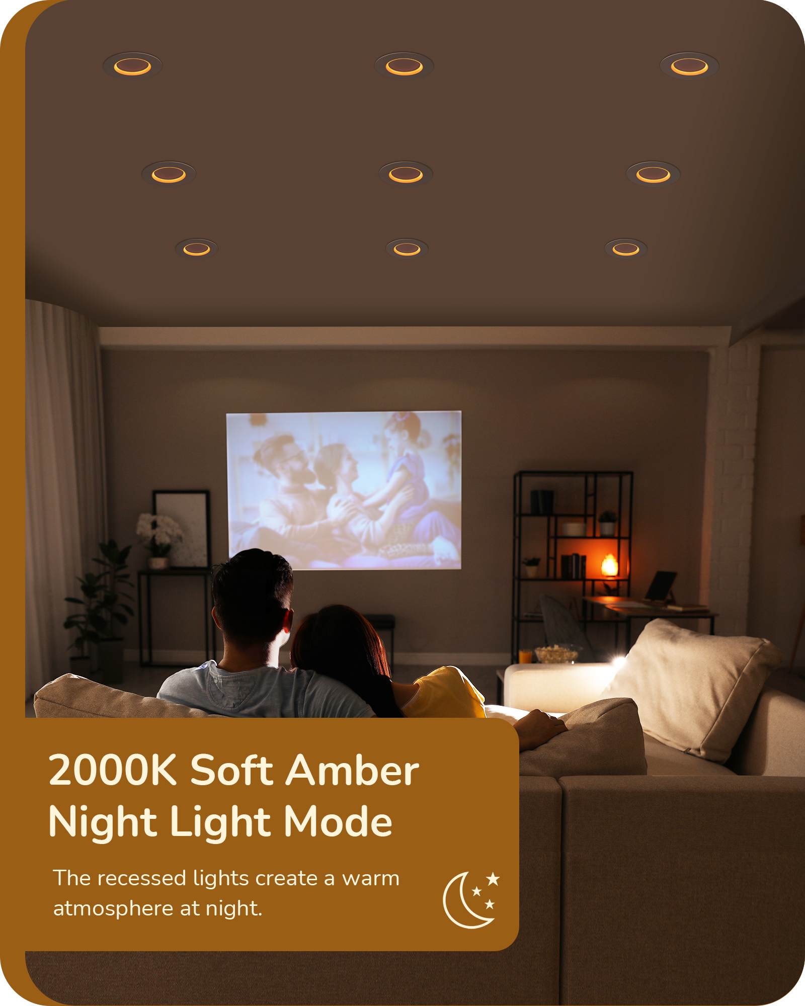 EDISHINE 4 in. LED Recessed Lights with Night Light Dimmable, 8W, 700LM, 12-Pack