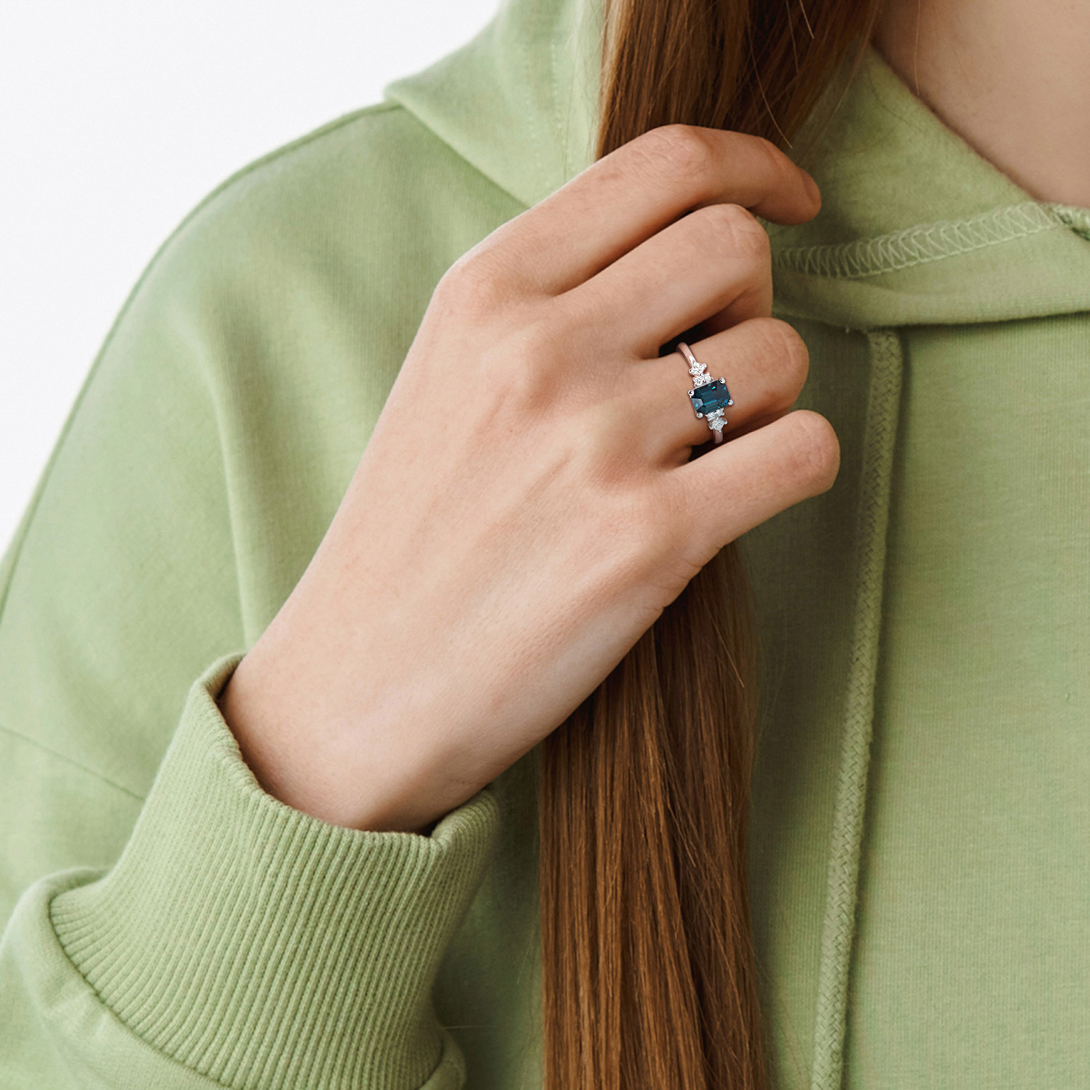 Everly Women's Diamond and Spinel 14k White Gold Ring