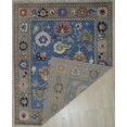thumbnail image 3 of EORC Blue Hand Knotted Wool Traditional Colorful Mahal Classic Rug, 8' X 10', 3 of 4
