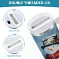 thumbnail image 5 of 30 oz Insulated Stainless Steel Tumbler Double Wall Stainless Steel Tumbler with 2-Way Drinking Christmas Scene with Snowman, 5 of 9
