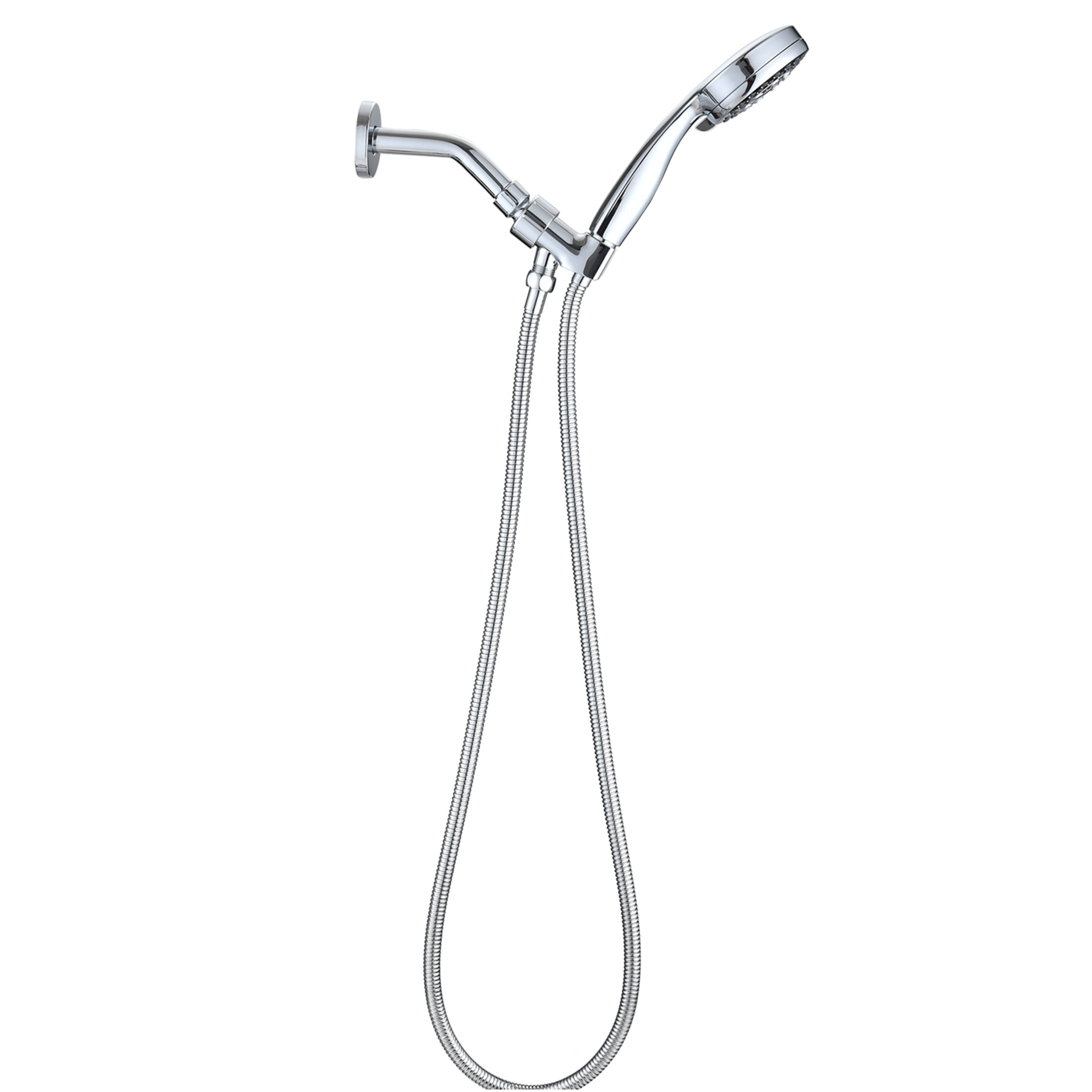 JERFIT 5-Spray High Pressure Handheld Shower Head with Hose, Wall Mount Chrome Showerhead for Powerful Rain Massage, Water Efficient, Easy Install