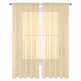 thumbnail image 2 of 2 PC Solid Rod Pocket Sheer Window Curtain Treatment Drape Voile Panels in Variety of Colors (55"x108", Beige), 2 of 2