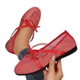 thumbnail image 4 of KIJBLAE Women's Plus Size Mesh Round Toe Bow Knot Flats, Solid Slip On Soft Sole Casual Flat Shoes Red 36, 4 of 9