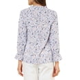 thumbnail image 3 of INSPIRE CHIC Women's Bow Tie Ruffle Collar Button Down Long Sleeve Floral Blouse S Lavender, 3 of 7