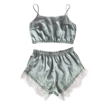 

Mackneog Sleep Dress for Women Satin Silk Pajamas Women Nightdress Lingerie Lace Underwear Sleepwear Printing Polyester Night Dress for Women Sleepwear