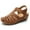 Brown, variant on Sandals Women Dressy Summer Closed Toe Wedge Sandals Vintage Casual Hollow Out  Shoes