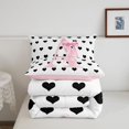 thumbnail image 5 of Manfei Pink ABC Print A Full Size Comforter Sets,Cute Coquette Bowknot Bedding Comforter Set,Pink Reversible,3-Piece,1 Comforter and 2 Pillowcases, 5 of 7
