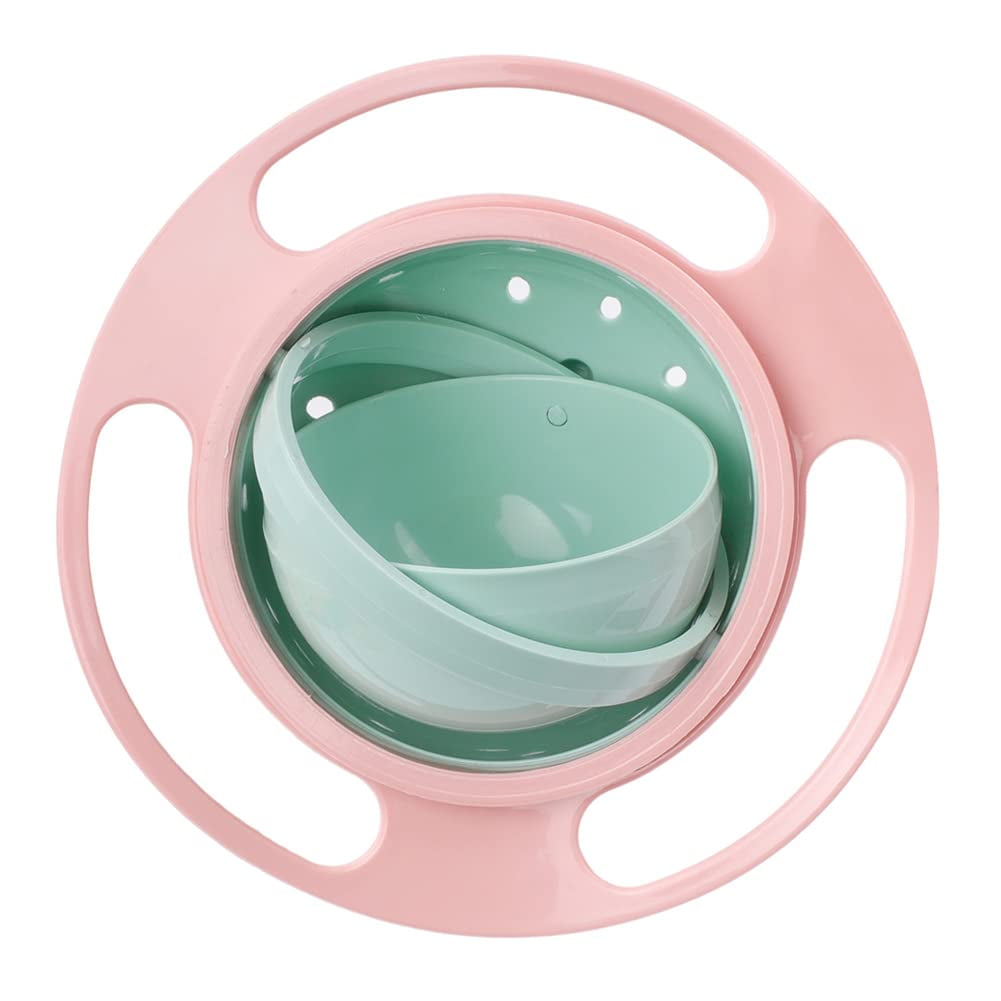 Gyro Bowl 360 Degree Rotating Saucer Bowl No Sprinkle No Spill Bowl Spill Resistant Gyro Bowl with Lid - &nbsp;&nbsp;Light Powder