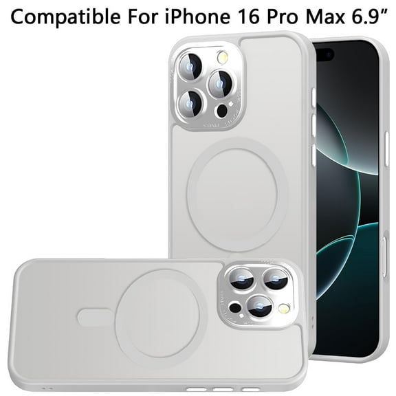 For Apple iPhone 16 Pro Max (6.9") Complete Protection HQ Hybrid with Metal Tempered Camera Glass, MagSafe Compatible Cover ,Xpm Phone Case [ Clear ]