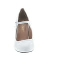 thumbnail image 2 of Chase & Chloe Kimmy-21 Women's Round Toe Pierced Mid Heel Mary Jane Style Dress Pumps, White Patent, 8, 2 of 2