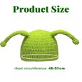 thumbnail image 5 of Gorro verde de cabeza completa, gorros de Shrek con lindas orejas, gorro de punto con máscara, divertido accesorio de cosplay de Halloween, 5 of 5