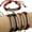 Light Brown, variant on AYYUFE Men's Women's Punk Letter Faux Leather Bangle Hemp Rope Wristband Bracelet