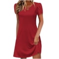 thumbnail image 2 of mfyjkho Vestidos de fiesta para mujer, Vestido informal de verano con mangas de hojas y escote hueco para mujer, falda larga Vestidos largos para mujer m, 2 of 5