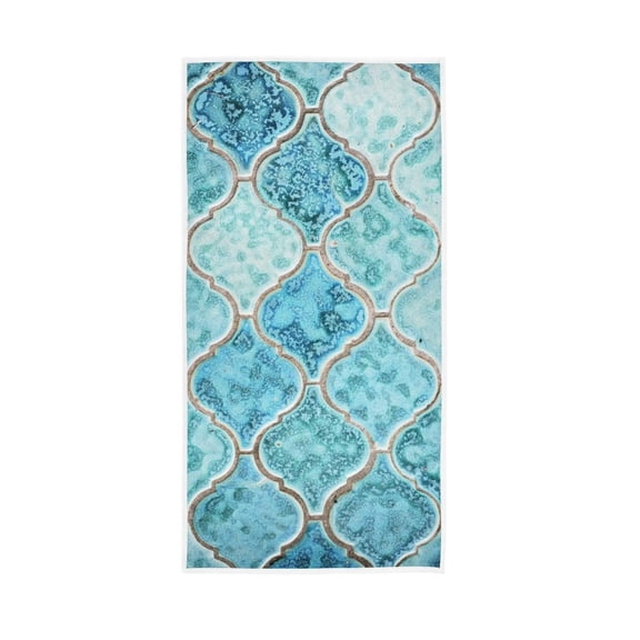 Turquoise Pattern Hand Towel Ultra Soft Luxury Towels for Bathroom 30x15